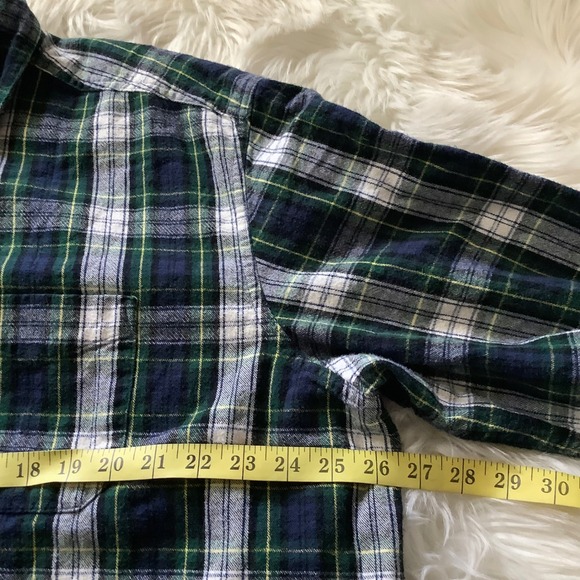 LLBean Traditional Fit Flannel Shirt XXLTall Plaid Long Sleeve Cotton - Picture 7 of 11